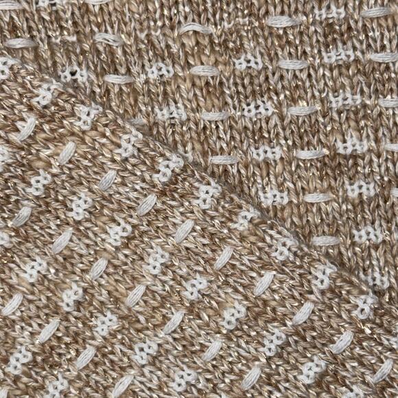 NEW Talbots Womens XS Polo Cardigan Dash Stripe Beige Tan Button Front Sweater - Picture 5 of 8